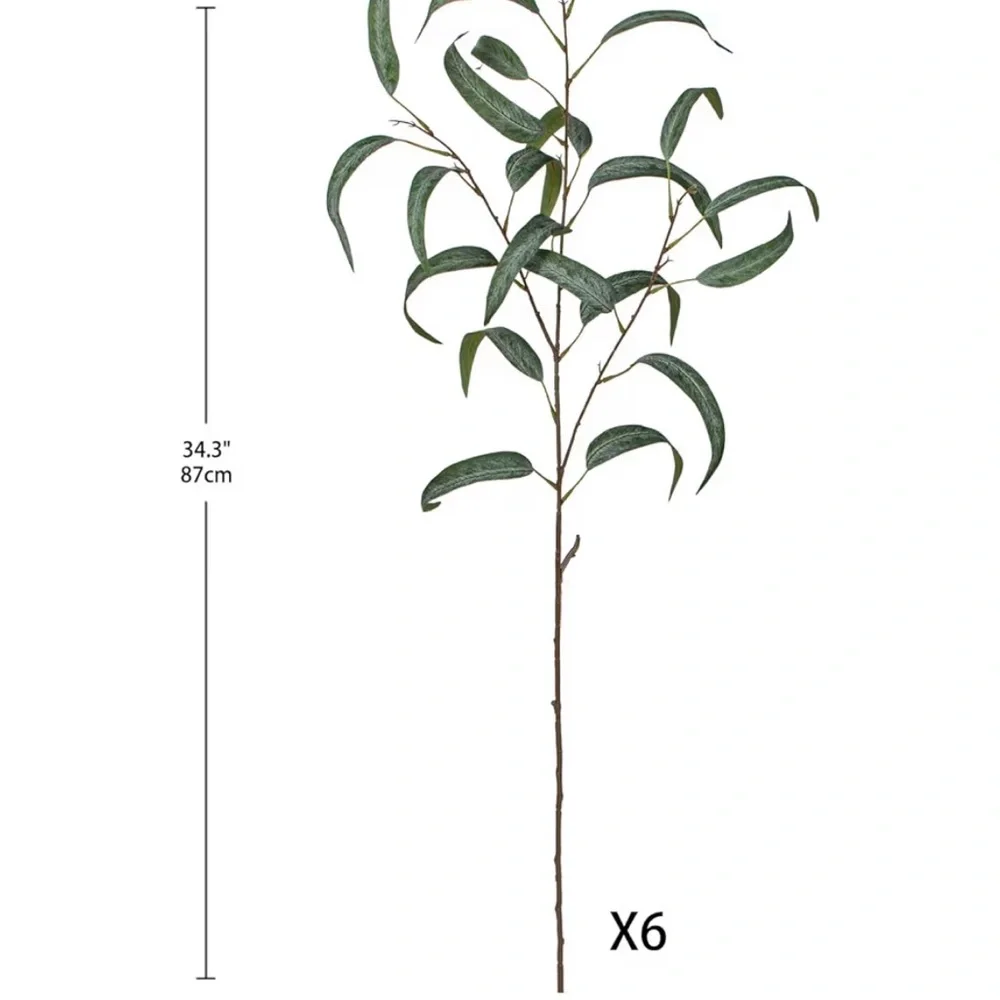 Faux Eucalyptus Stems 6 Pieces Salix Leaves Greenery Stems for Arrangements 34